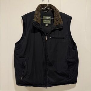 Eddie Bauer Men's Dark Vest with Brown Lining